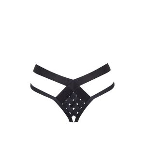 Black Strappy Lattice Thong